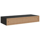 vidaXL 2 db fekete MDF falra szerelhető fiókos polc 60 x 23,5 x 10 cm