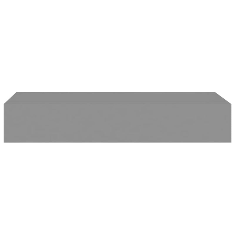 vidaXL 2 db szürke MDF falra szerelhető fiókos polc 60 x 23,5 x 10 cm