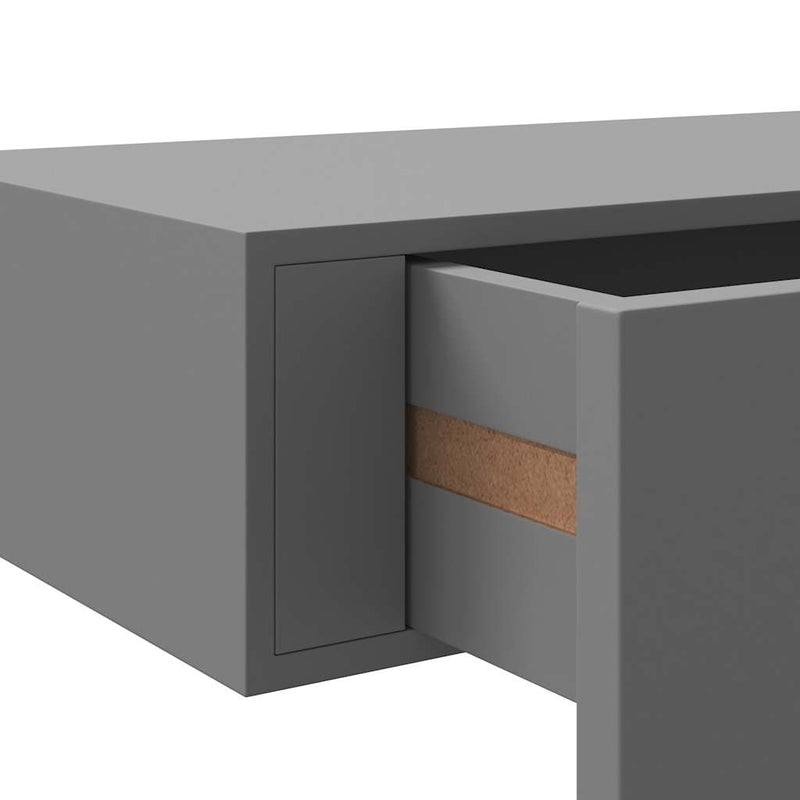 vidaXL 2 db szürke MDF falra szerelhető fiókos polc 60 x 23,5 x 10 cm