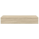 vidaXL tölgyszínű MDF falra szerelhető fiókos polc 60 x 23,5 x 10 cm