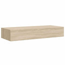 vidaXL 2 db tölgyszínű MDF falra szerelhető fiókos polc 60x23,5x10 cm