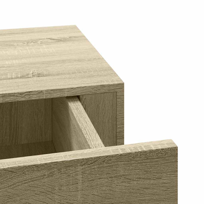 vidaXL 2 db tölgyszínű MDF falra szerelhető fiókos polc 60x23,5x10 cm