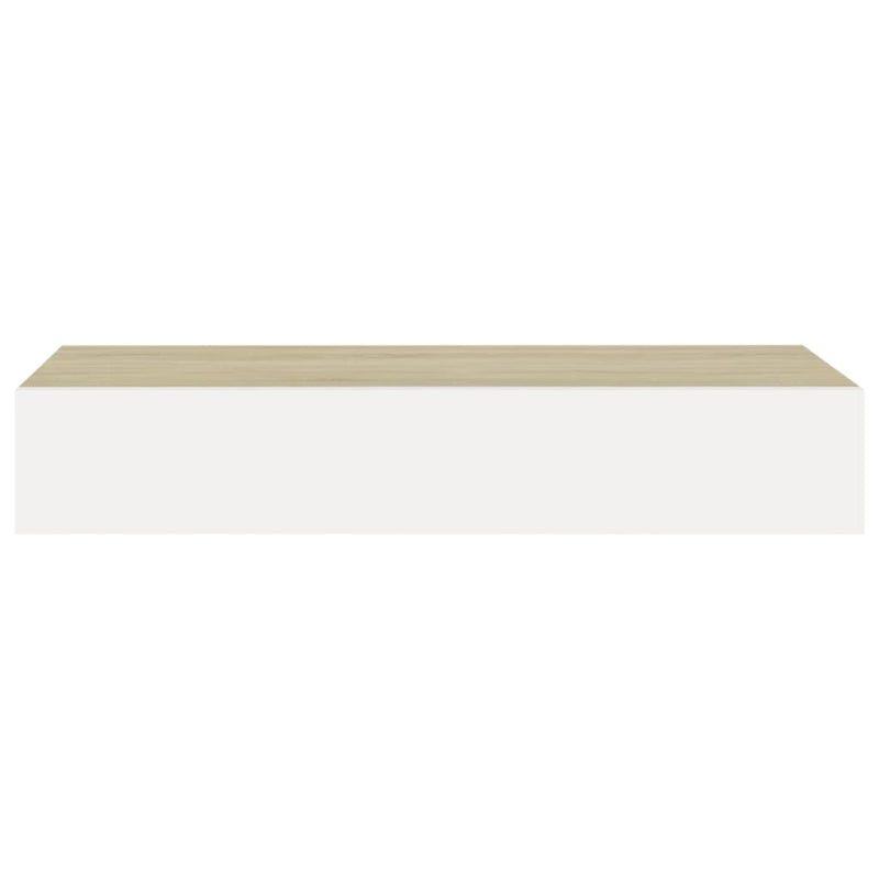 vidaXL 2 db tölgyszínű és fehér MDF fiókos fali polc 60 x 23,5 x 10 cm