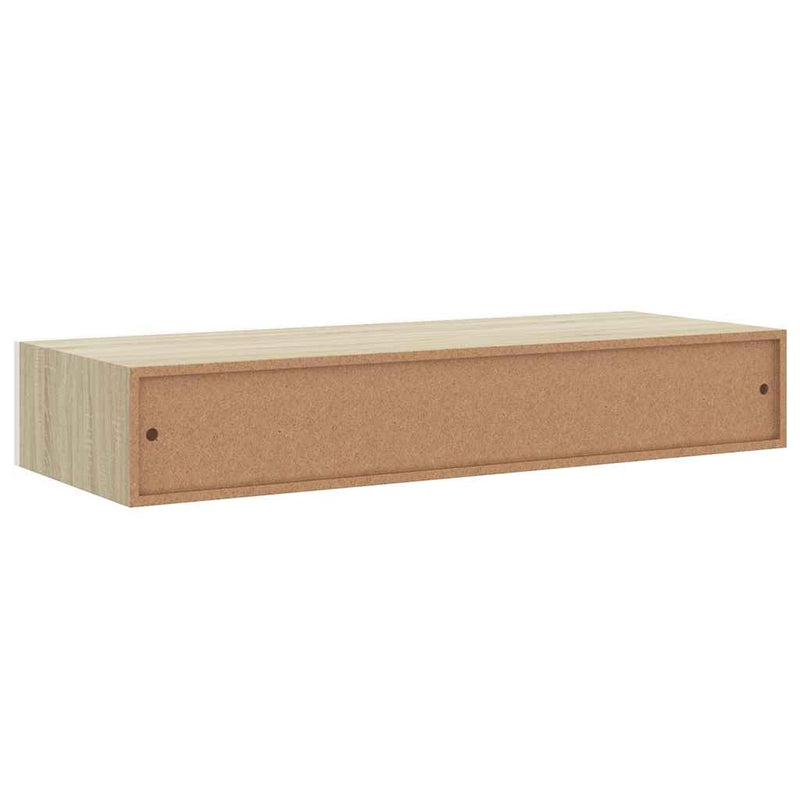 vidaXL 2 db tölgyszínű és fehér MDF fiókos fali polc 60 x 23,5 x 10 cm