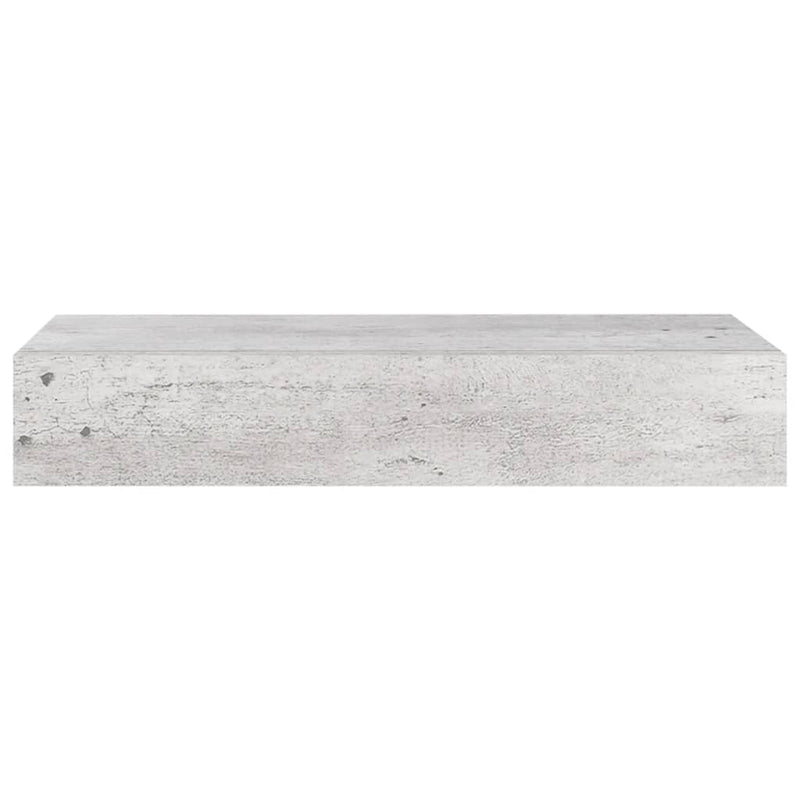 vidaXL betonszürke MDF falra szerelhető fiókos polc 60 x 23,5 x 10 cm