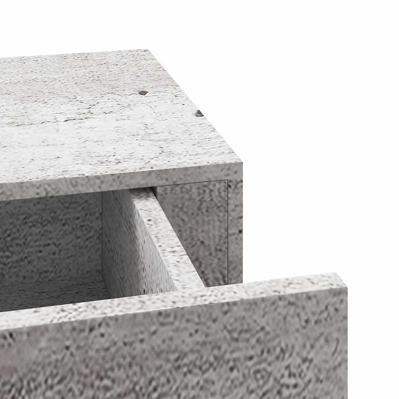 vidaXL betonszürke MDF falra szerelhető fiókos polc 60 x 23,5 x 10 cm