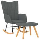 vidaXL sötétszürke szövet hintaszék lábtartóval