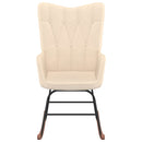 vidaXL krémszínű szövet hintaszék szék zsámollyal