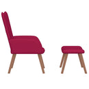 vidaXL bordó bársony pihenőszék lábtartóval