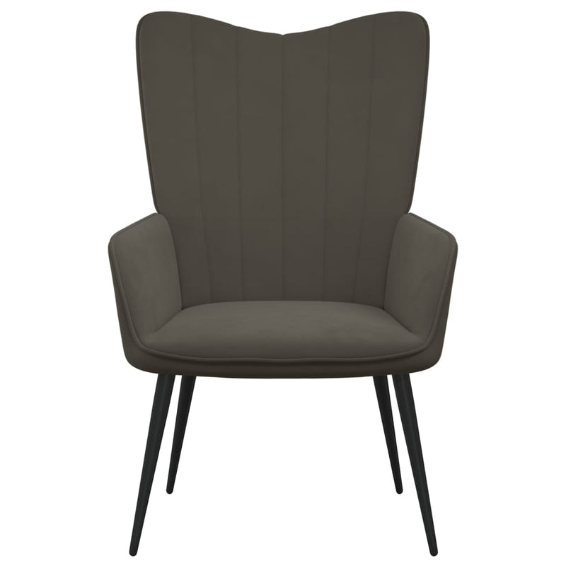 vidaXL sötétszürke bársony pihenőfotel lábtartóval