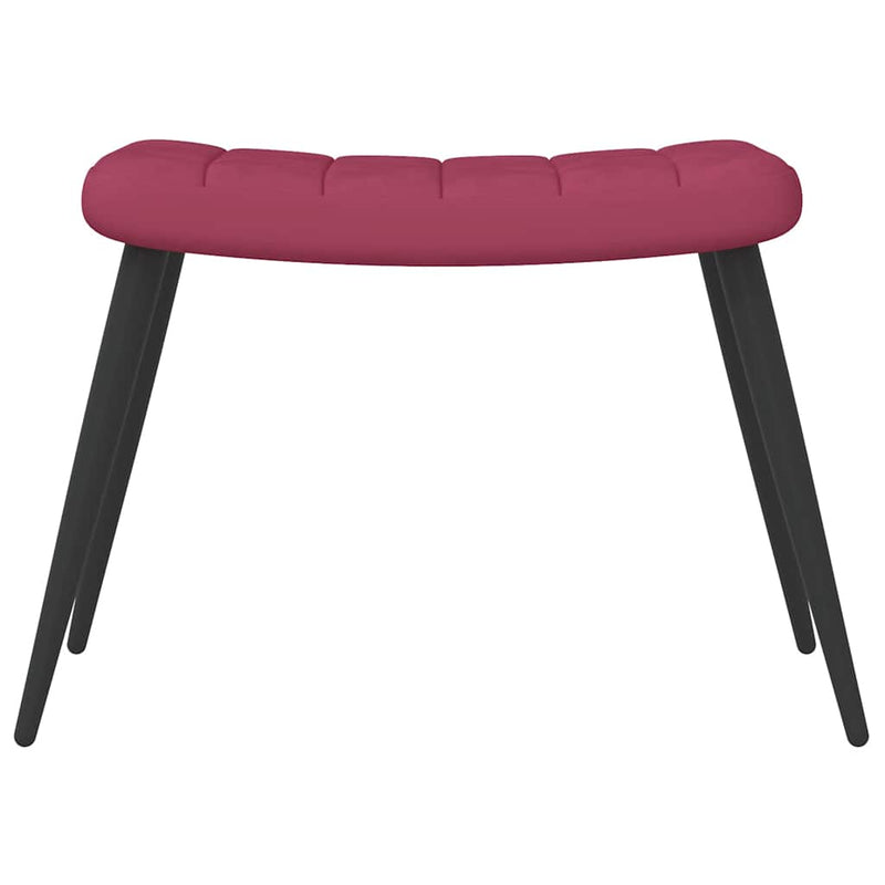 vidaXL bordó bársony pihenőszék lábtartóval