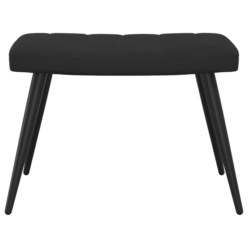 vidaXL fekete bársony pihenőfotel lábtartóval