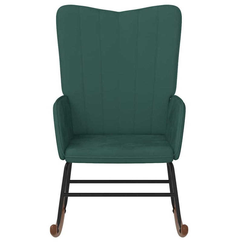 vidaXL sötétzöld bársony hintaszék