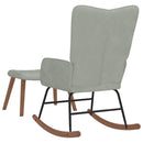 vidaXL világosszürke bársony hintaszék lábtartóval