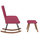 vidaXL bordó bársony hintaszék lábtartóval
