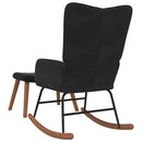 vidaXL fekete bársony hintaszék lábtartóval