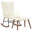 vidaXL krémfehér bársony hintaszék lábtartóval