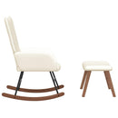 vidaXL krémfehér bársony hintaszék lábtartóval