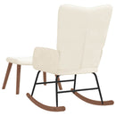 vidaXL krémfehér bársony hintaszék lábtartóval