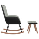 vidaXL világosszürke bársony és PVC hintaszék lábtartóval