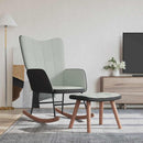 vidaXL világosszürke bársony és PVC hintaszék lábtartóval