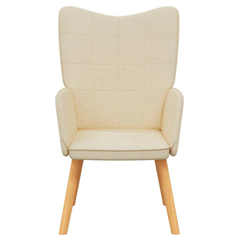 vidaXL krémszínű szövet pihenőfotel