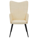 vidaXL krémszínű szövet pihenőfotel