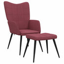 vidaXL bordó szövet pihenőfotel lábtartóval