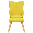 vidaXL mustársárga szövet hintaszék lábtartóval