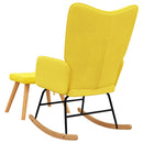 vidaXL mustársárga szövet hintaszék lábtartóval