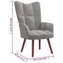 vidaXL világosszürke bársony pihenőfotel