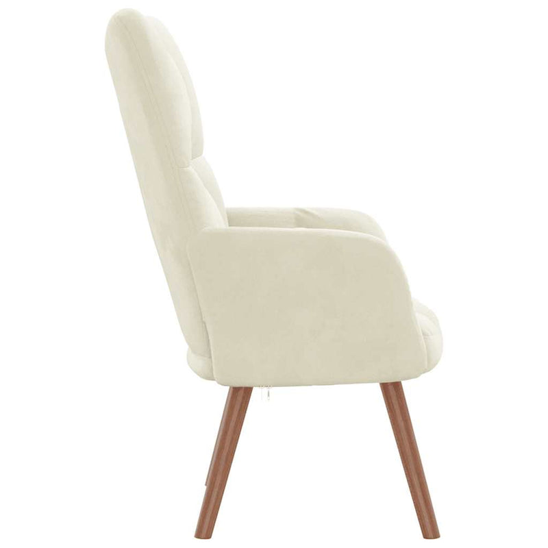 vidaXL krémfehér bársony pihenőfotel