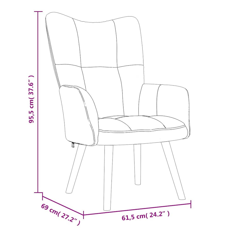 vidaXL krémfehér bársony pihenőfotel
