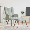 vidaXL világosszürke bársony pihenőszék lábtartóval