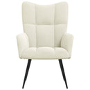 vidaXL krémfehér bársony pihenőfotel