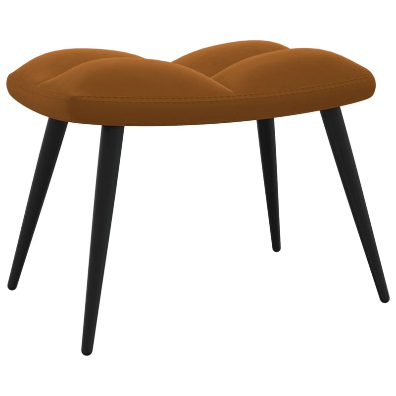 vidaXL barna bársony pihenőszék lábtartóval