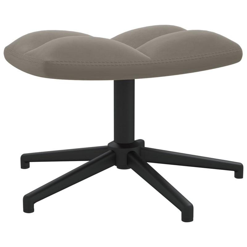 vidaXL világosszürke bársony pihenőszék lábtartóval