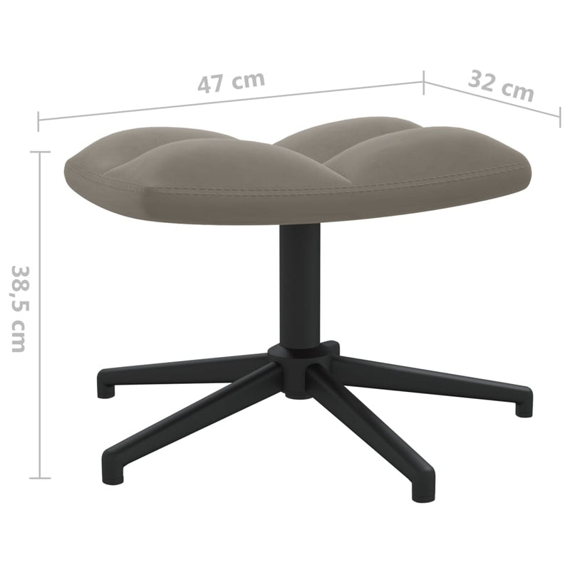 vidaXL világosszürke bársony pihenőszék lábtartóval