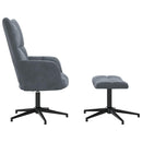 vidaXL sötétszürke bársony pihenőfotel lábtartóval