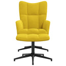 vidaXL mustársárga bársony pihenőszék lábtartóval