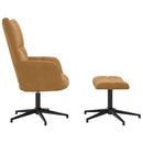 vidaXL barna bársony pihenőszék lábtartóval