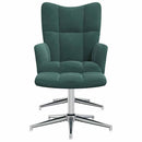 vidaXL sötétzöld bársony pihenőszék lábtartóval