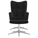 vidaXL fekete bársony pihenőfotel lábtartóval