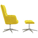 vidaXL mustársárga bársony pihenőszék lábtartóval