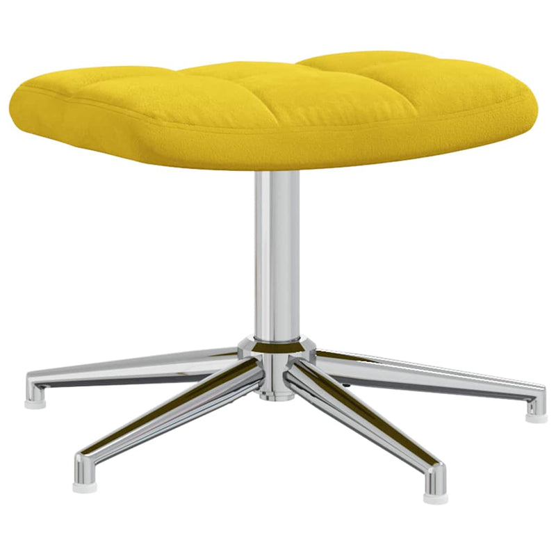 vidaXL mustársárga bársony pihenőszék lábtartóval