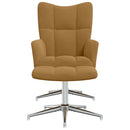 vidaXL barna bársony pihenőszék lábtartóval