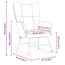 vidaXL fekete bársony hintaszék