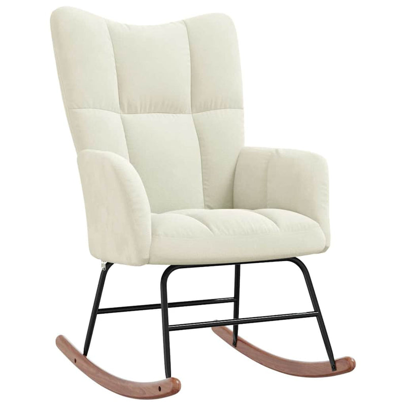 vidaXL krémfehér bársony hintaszék