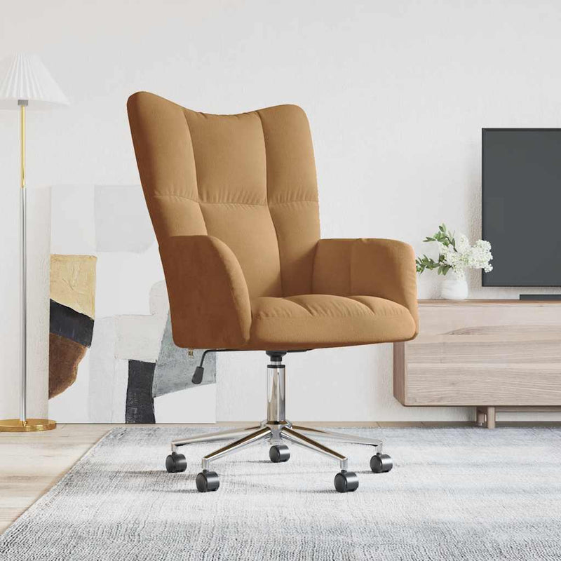 vidaXL barna bársony pihenőfotel