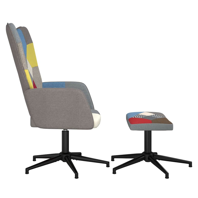 vidaXL foltvarrott szövet pihenőszék lábtartóval